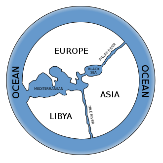 First map of the world according to Anaximander (6th century BCE)